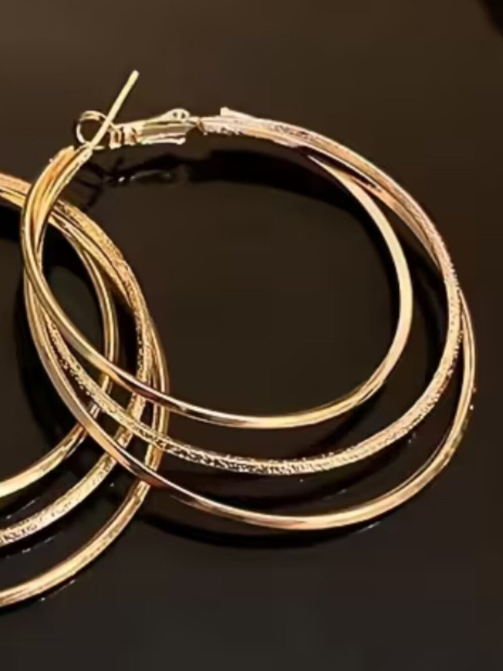 3 LAYER GOLD EARRINGS